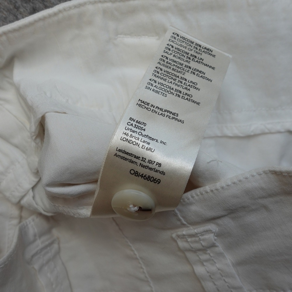 Maeve Anthropologie The Naomi Wide Leg Pants Womens 4 White Linen Stretch NWT - Picture 11 of 13